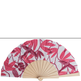 Ventaglio - cherry wood & cotton - Berry Jungle Bird