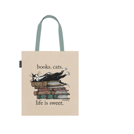 Edward Gorey. Books. Cats. Life Is Sweet. Tote Bag