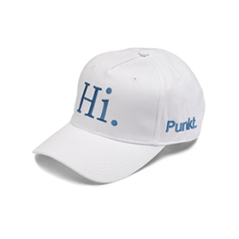 Punkt. Cappellino con la scritta ‘Hi. Human intelligence’